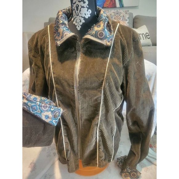 no brand Jackets & Blazers - Vintage 70s Jacket Women Large Lined Funky Disco Woodstock Hippie Boho